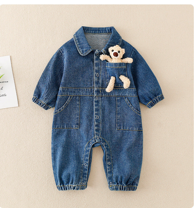 Baby Handsome Denim Bear Jumpsuit