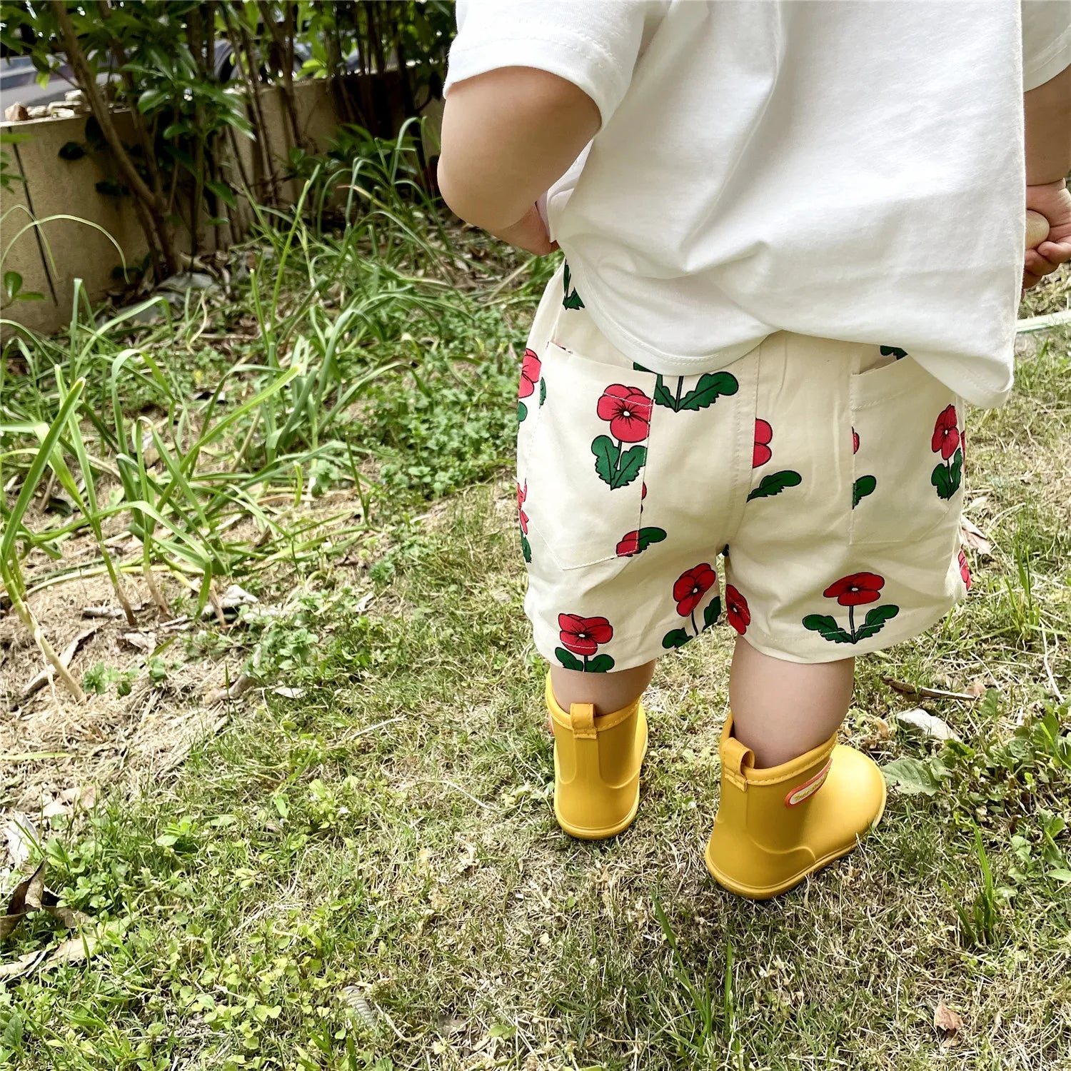 Flower Print Cotton Shorts