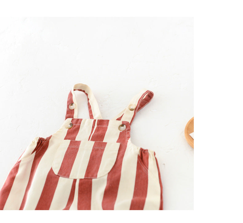 Baby Striped Letter Overalls