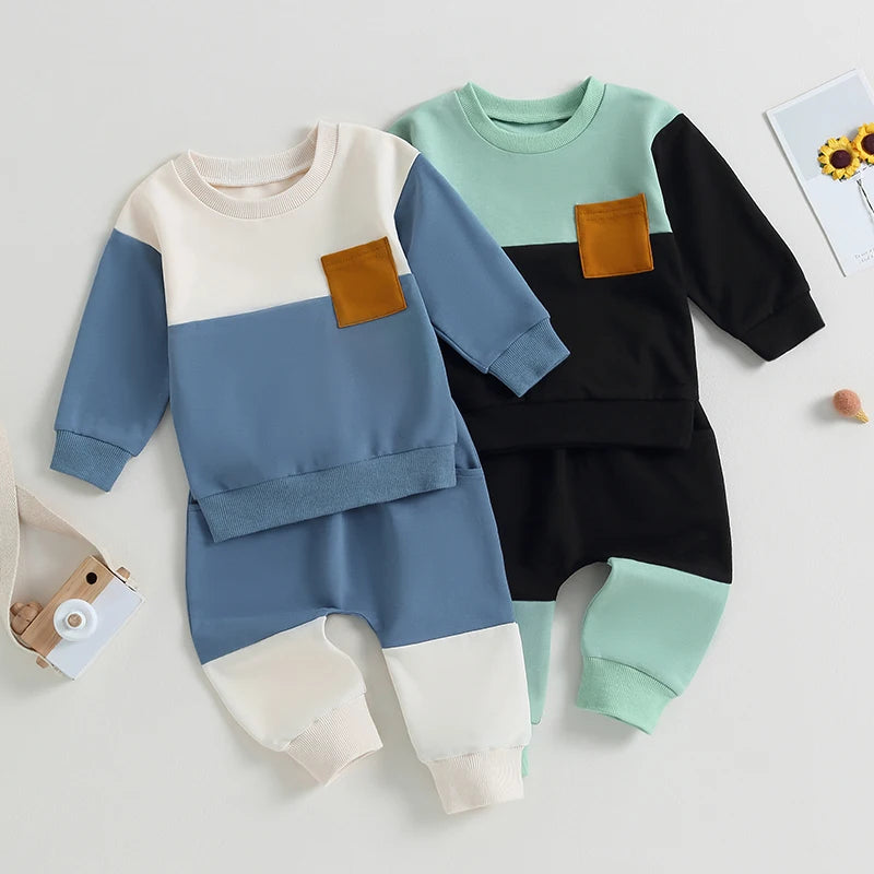 Spliced Sweater & Pants Set