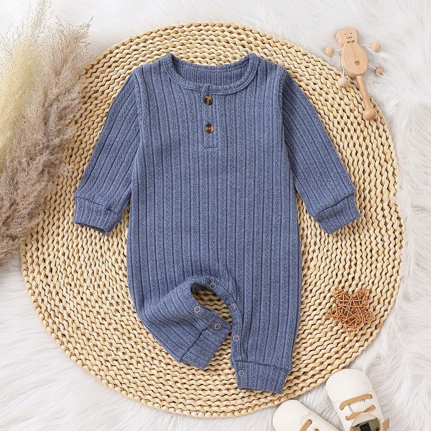 Knitted Crawling Long Sleeve Jumpsuit