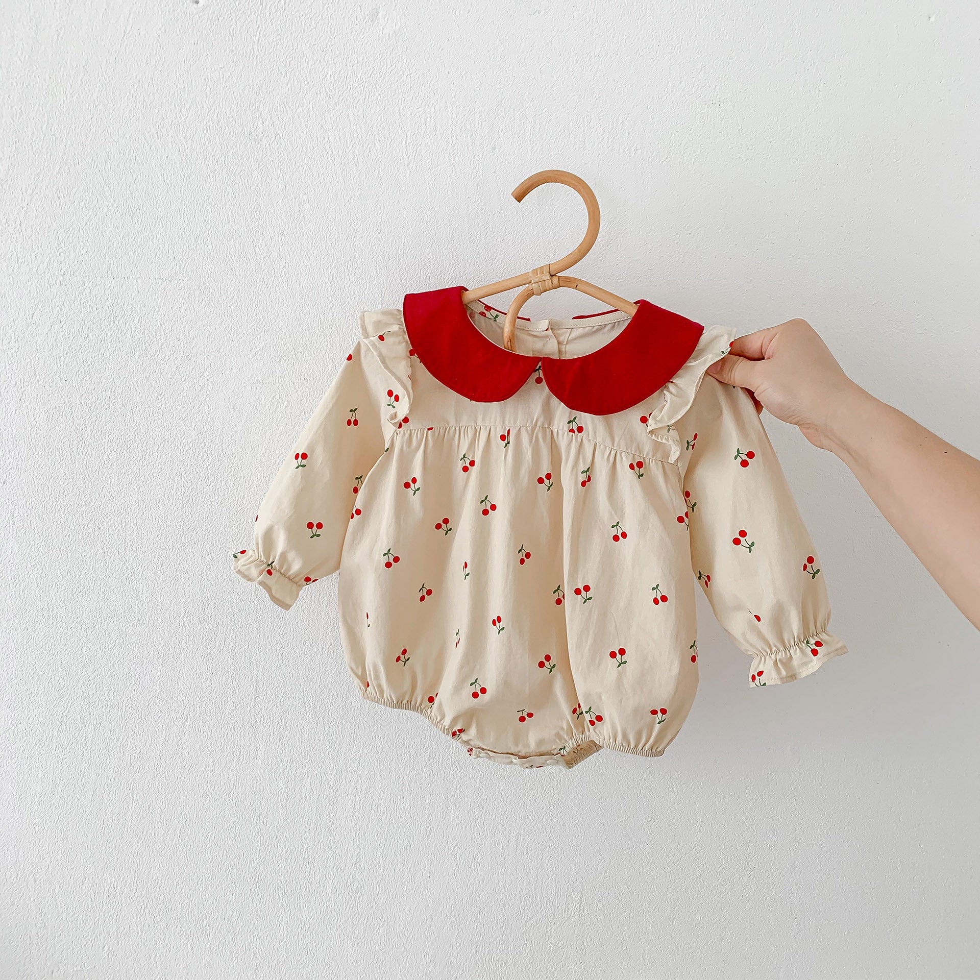 Sweet Cherry Print Baby Jumpsuit