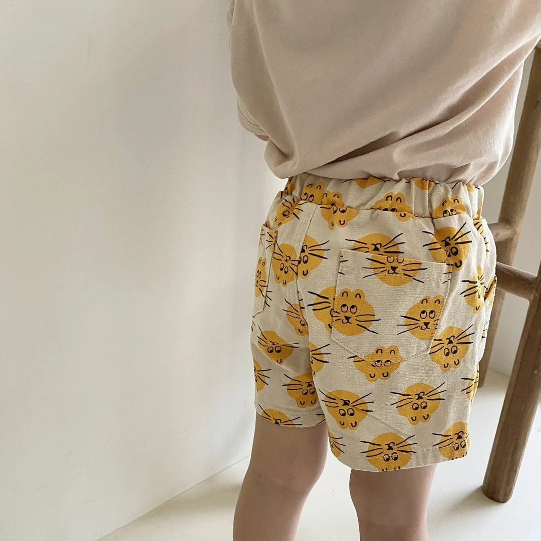 Flower Print Cotton Shorts