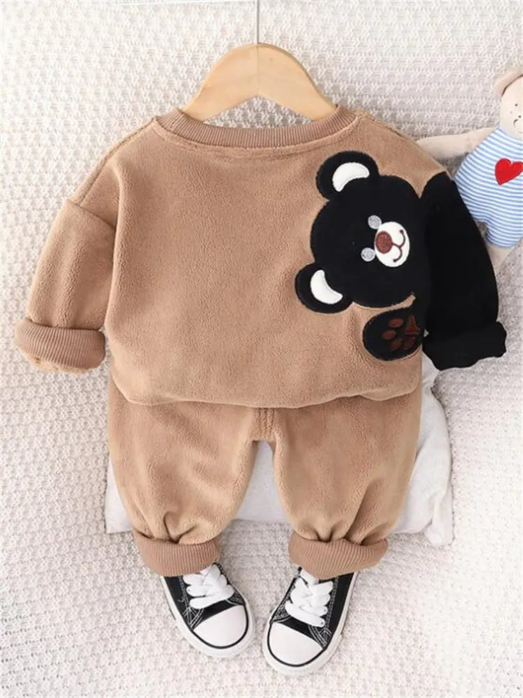 Warm 3D Bear Sweater Set