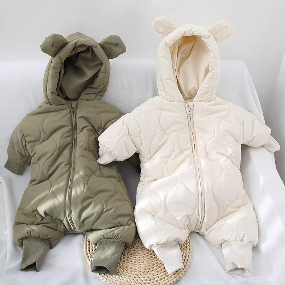 Bear Ears Puffy Quilted Snowsuit