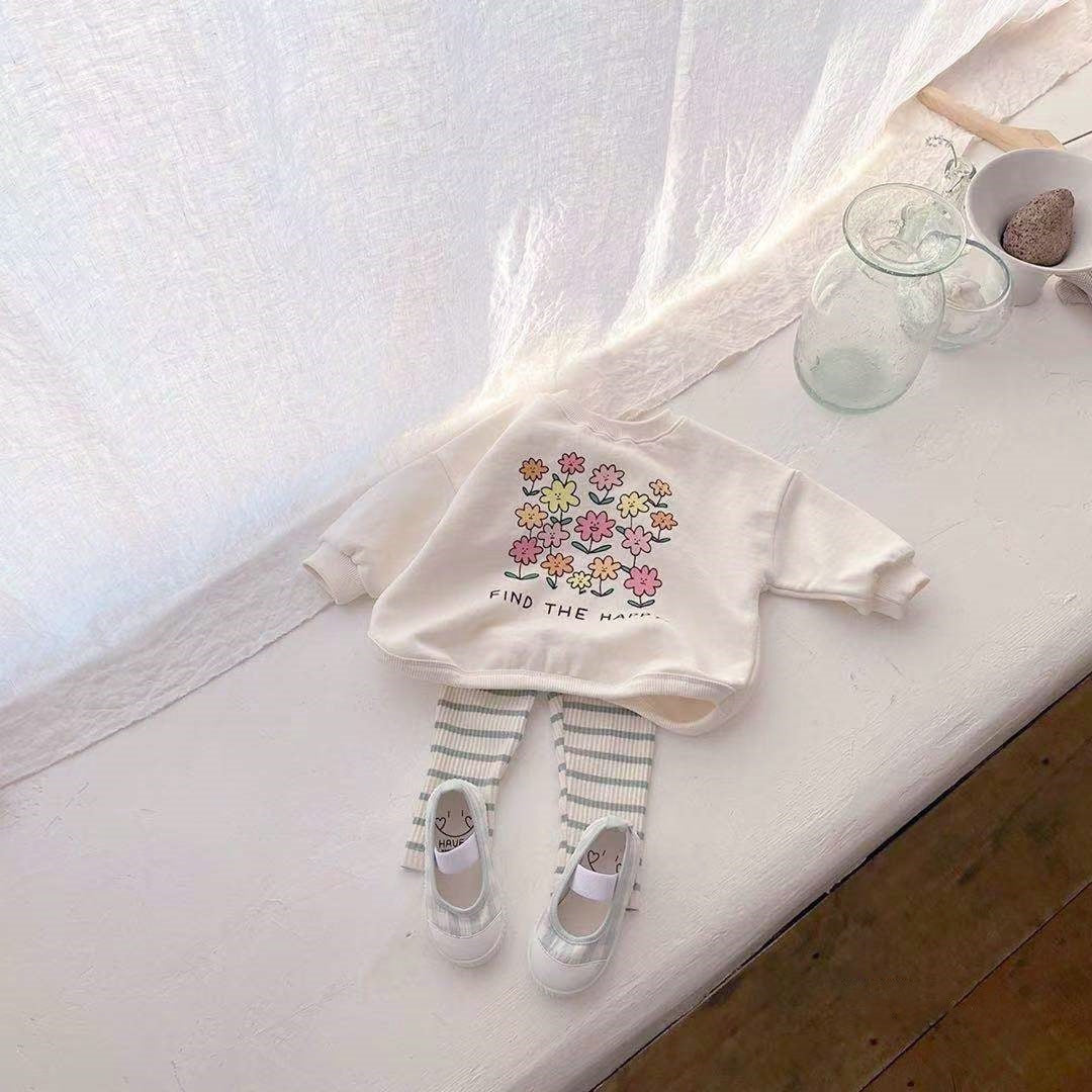 Baby Cotton Floral Hoodie Set