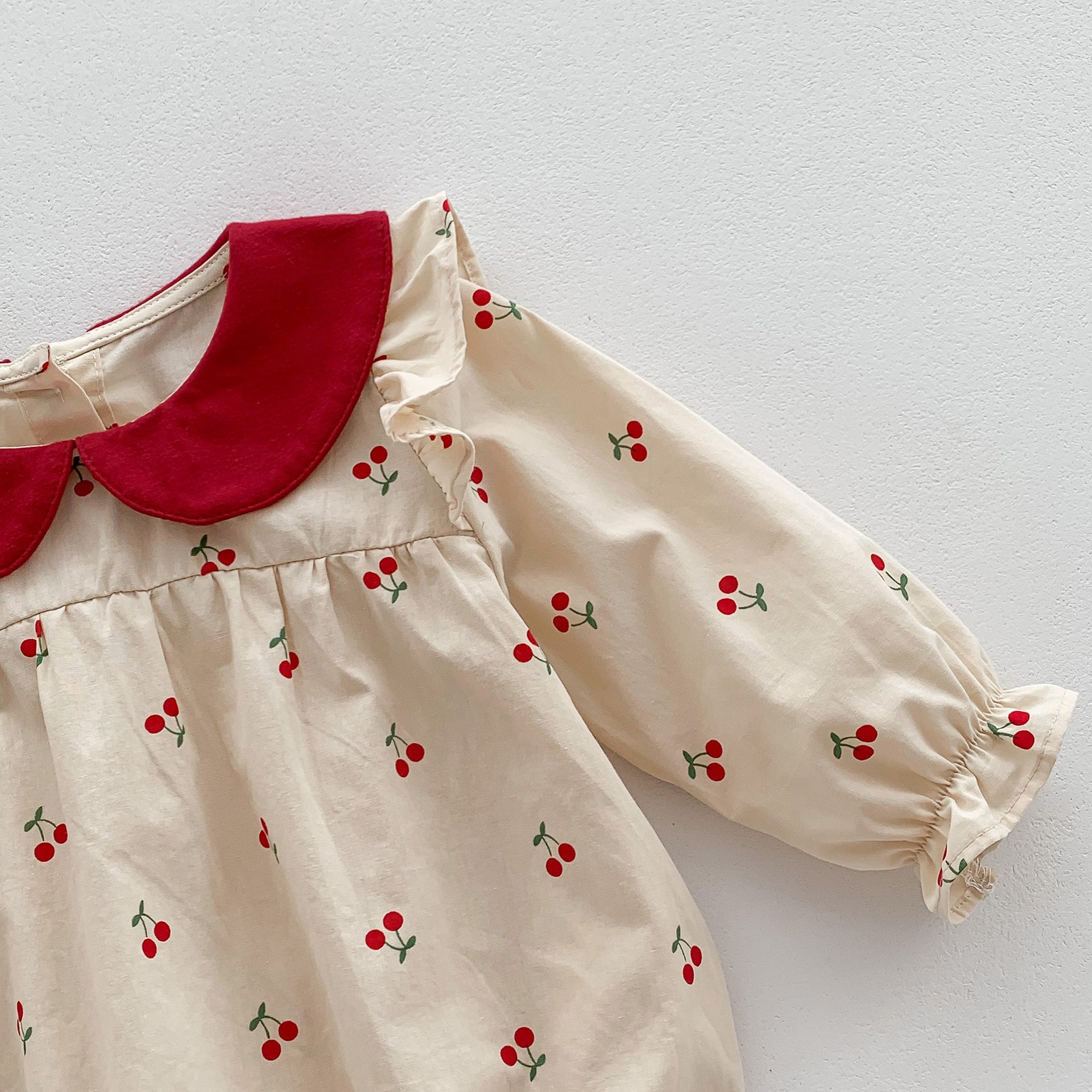 Sweet Cherry Print Baby Jumpsuit