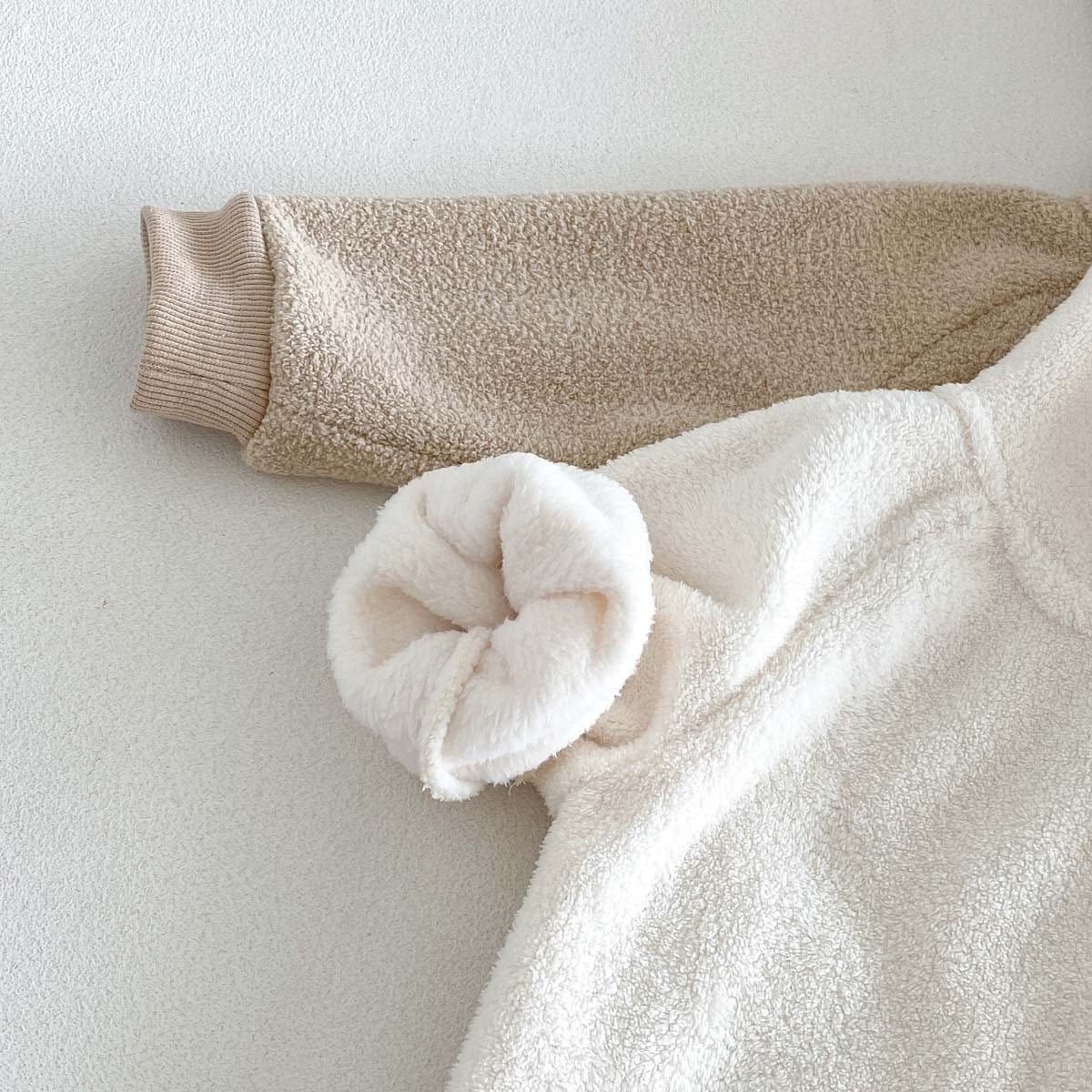 Soft fleece cuffs on the bunny ear baby romper