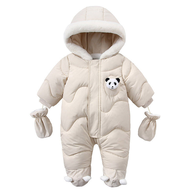 Panda Snuggles Hooded Baby Snowsuit