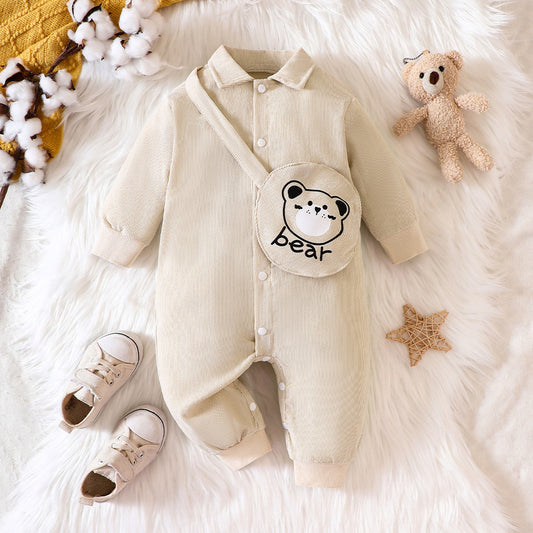 Waffle Bear Baby Jumpsuit