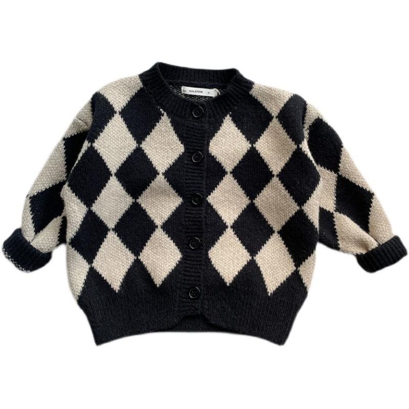 Korean-style Loose Rhombus Sweater