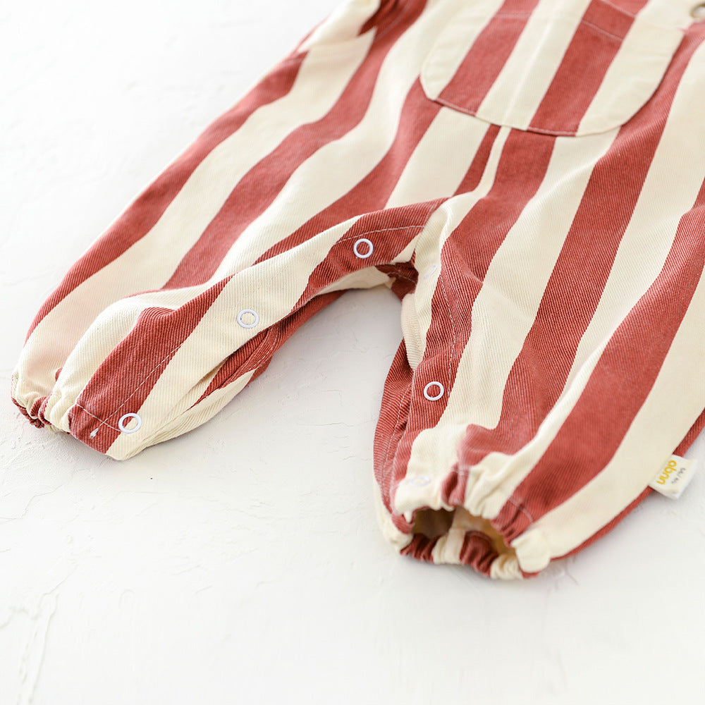 Baby Striped Letter Overalls