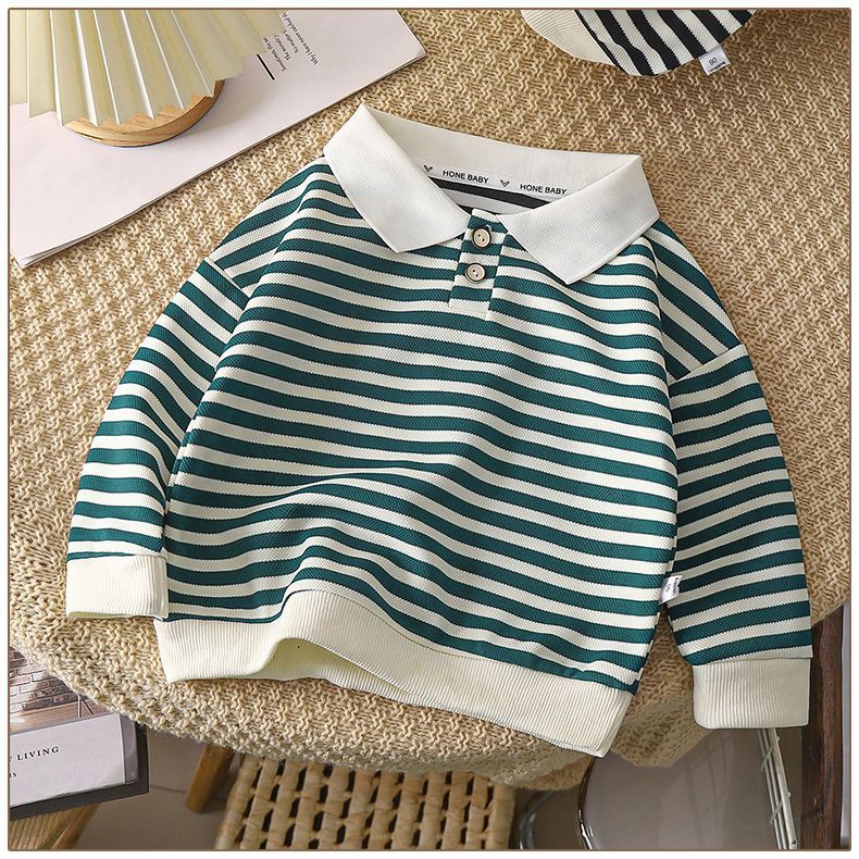 Polo Collar Striped Sweater