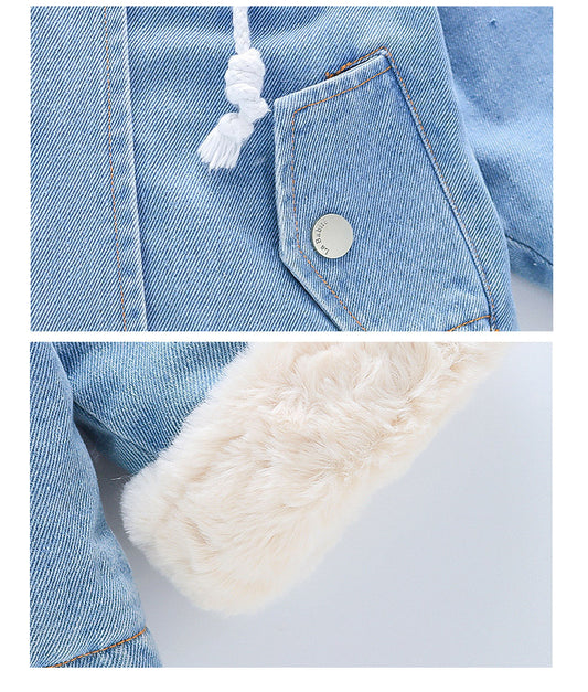 Girls' Denim Rabbit Ears Jacket