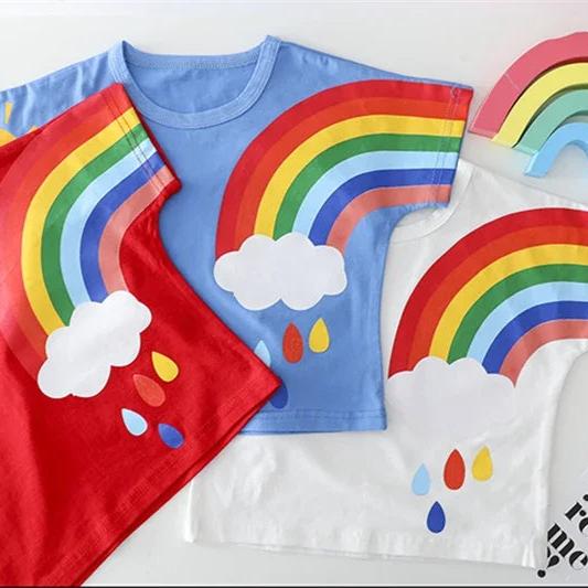 Denim Rainbow Tees & Pants Set