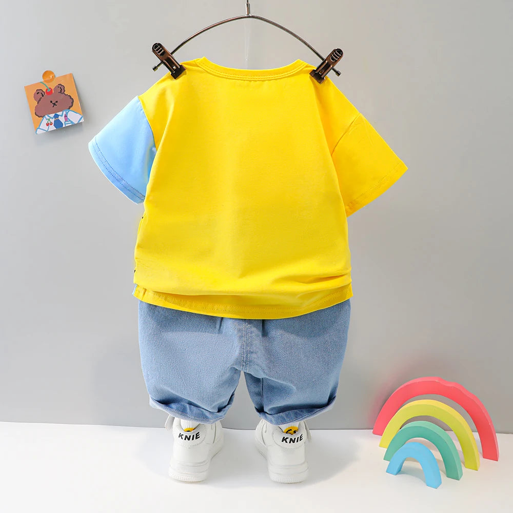 Denim Animal T-shirt & Pants Set