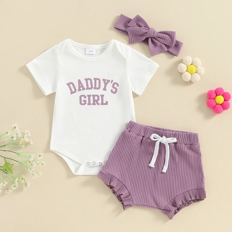 " Daddy's Girl " Romper & Waffle Shorts