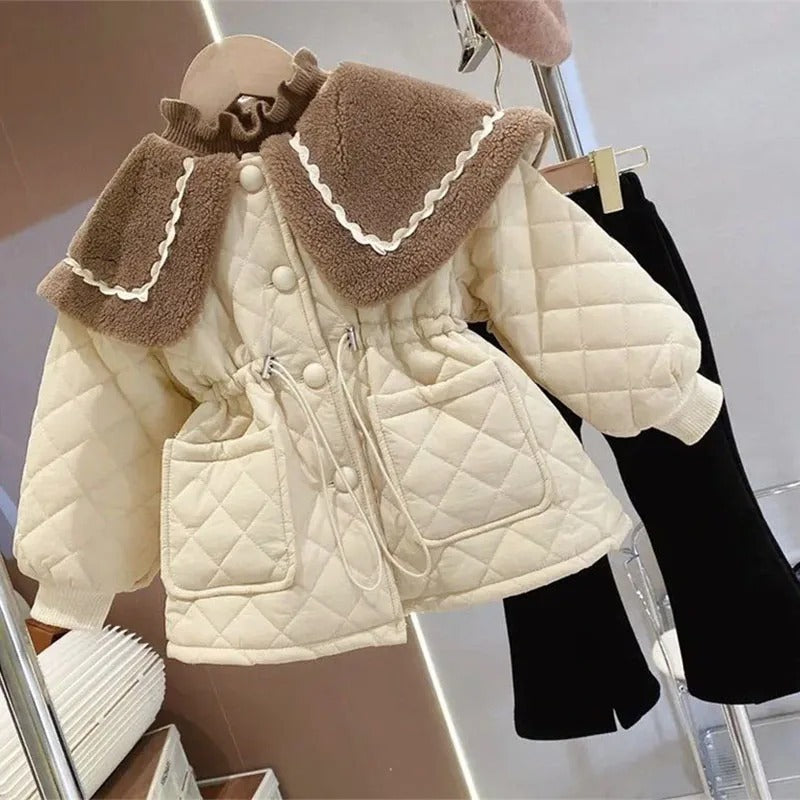 Girls' Velvet Thickened Coat