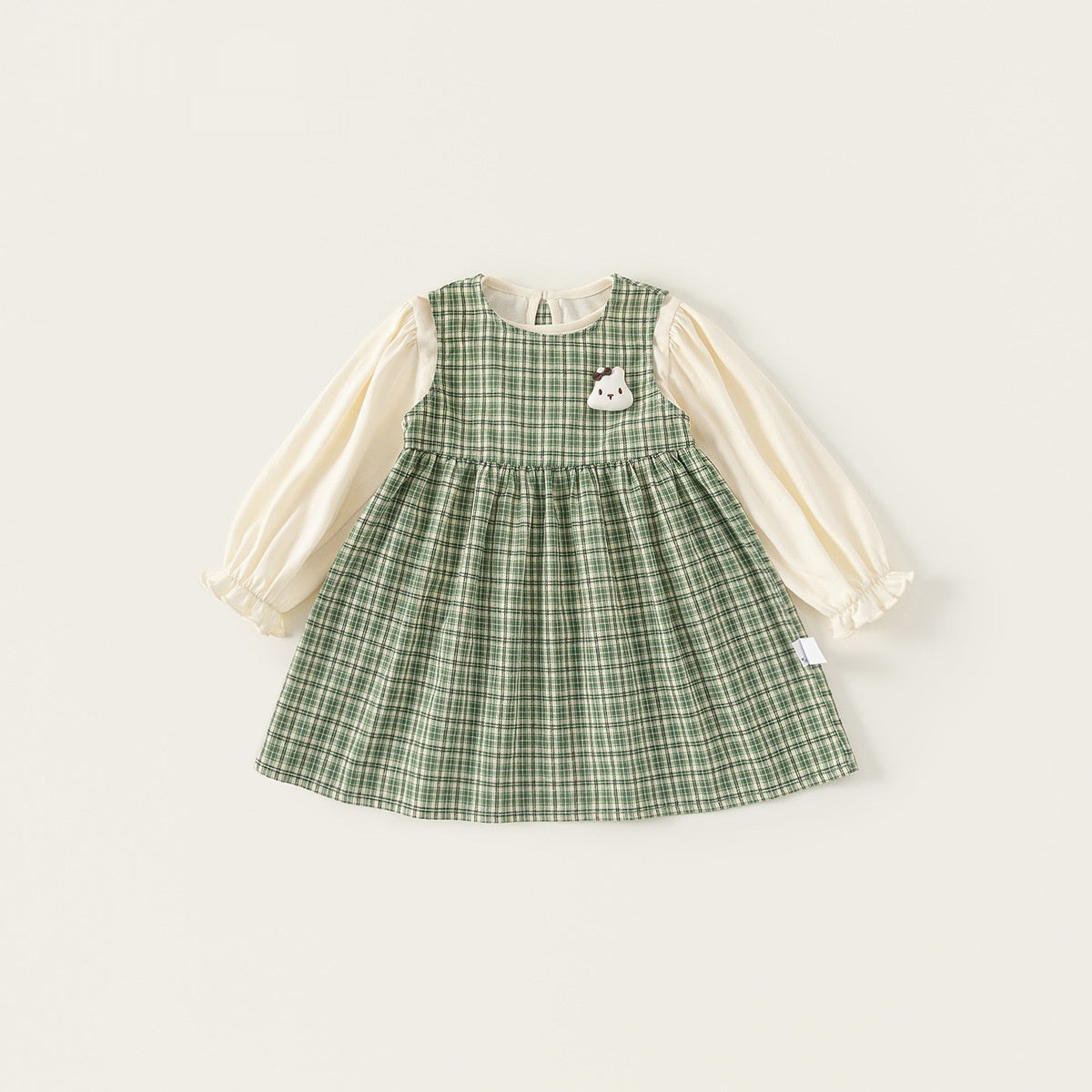 🍃 Forest Charm Plaid Dress – Sage Green 🍃