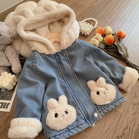 Denim Rabbit Wool Jacket