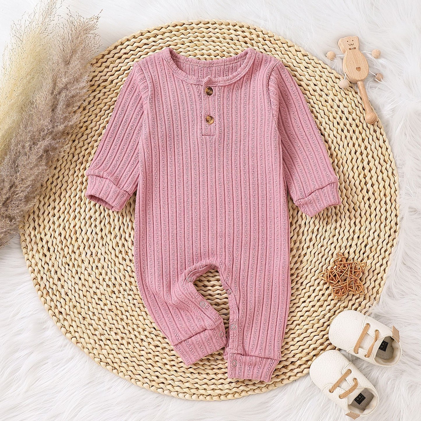 Knitted Crawling Long Sleeve Jumpsuit