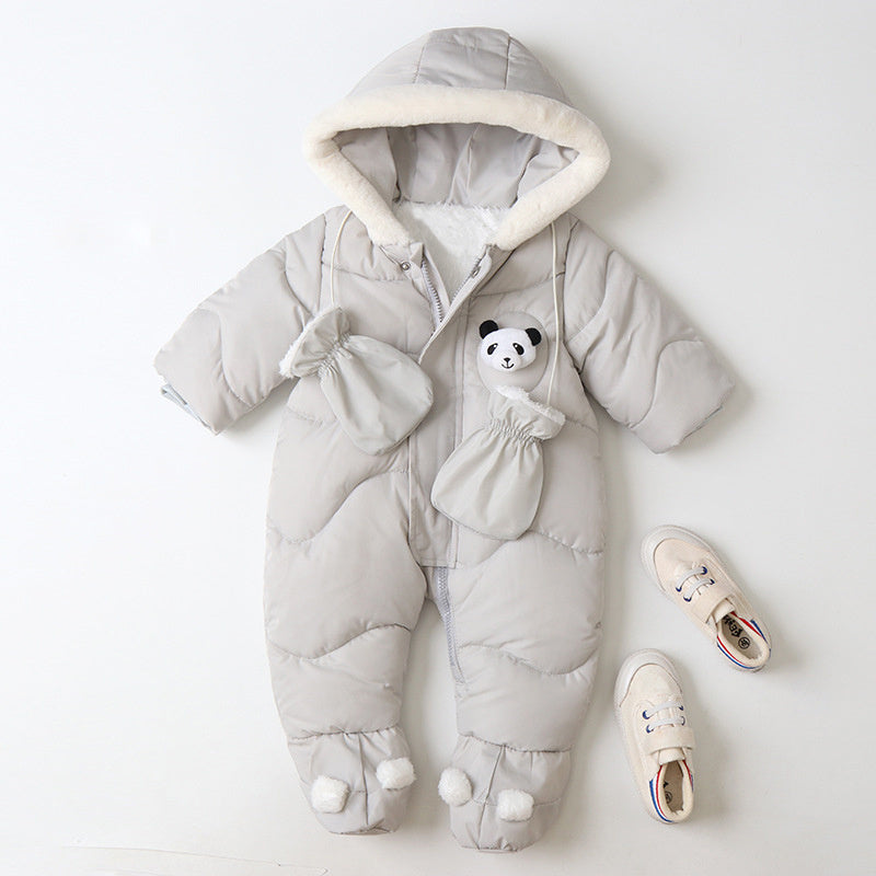 Panda Snuggles Hooded Baby Snowsuit