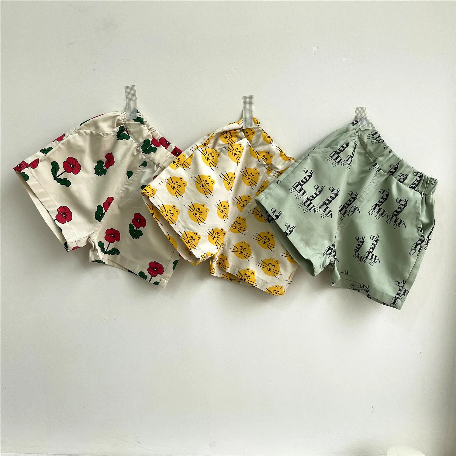 Flower Print Cotton Shorts