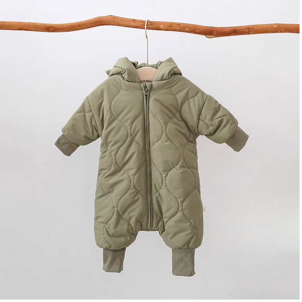 Bear Ears Puffy Quilted Snowsuit