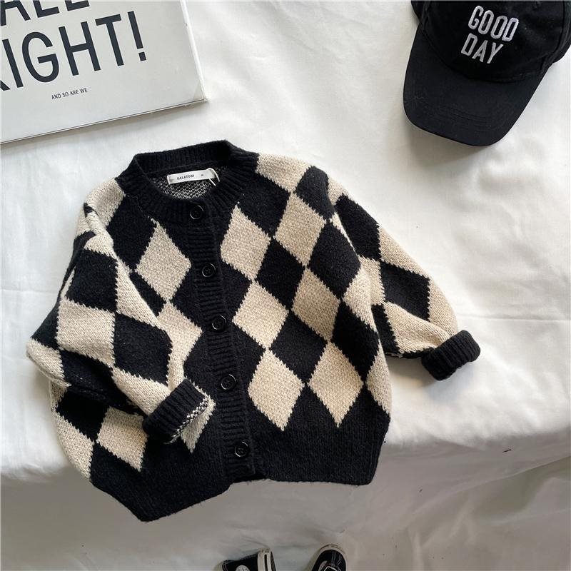 Korean-style Loose Rhombus Sweater