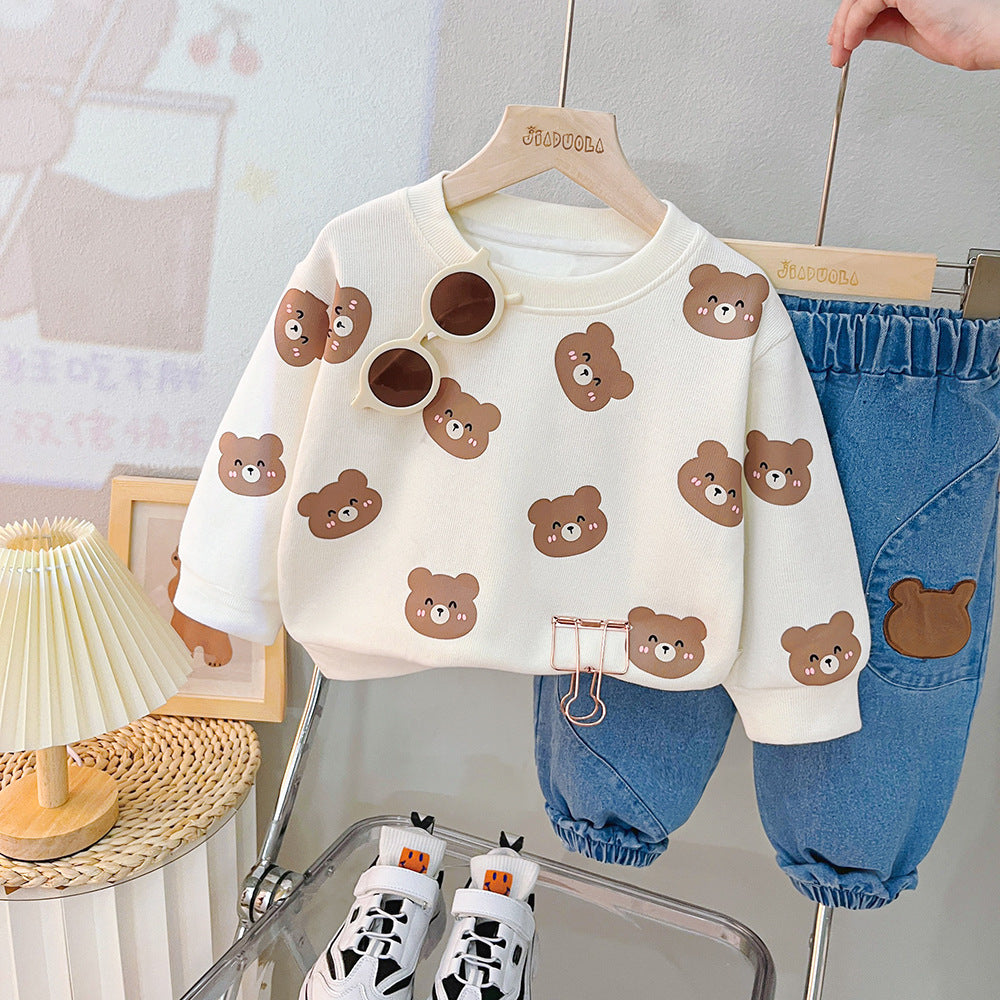 Casual Cartoon T-Shirt & Pants Set