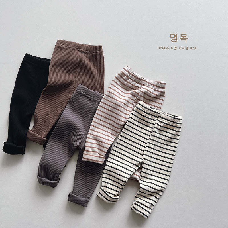 Children's Leggings Baby Striped Skinny Pants