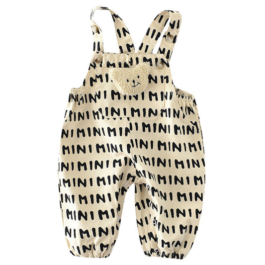 Baby Striped Letter Overalls