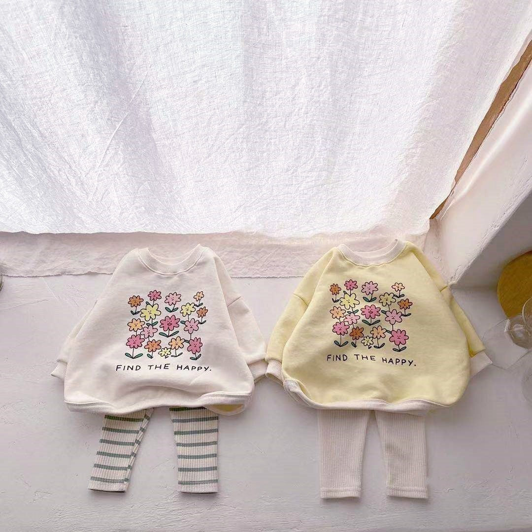 Baby Cotton Floral Hoodie Set