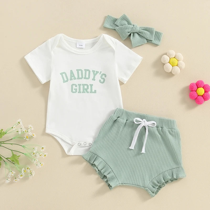 " Daddy's Girl " Romper & Waffle Shorts