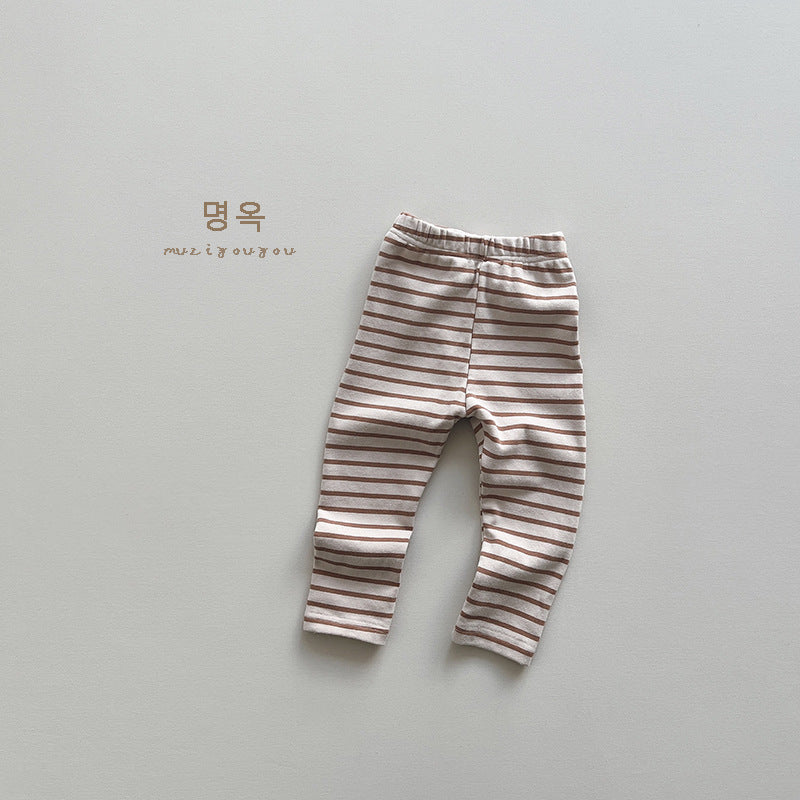 Children's Leggings Baby Striped Skinny Pants