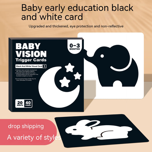 Black And White Card Baby Early Education Visual Stimulation Card