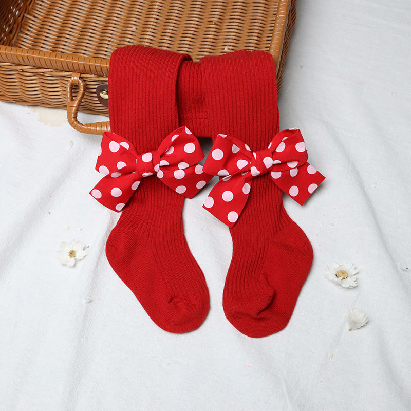 Bowknot Red Tights