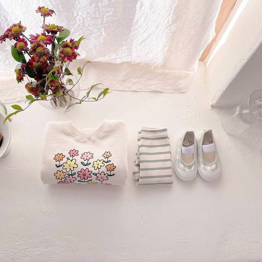 Baby Cotton Floral Hoodie Set