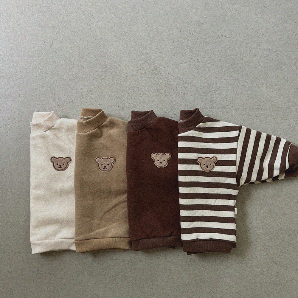 Warm Round Neck Bear Sweatshirt