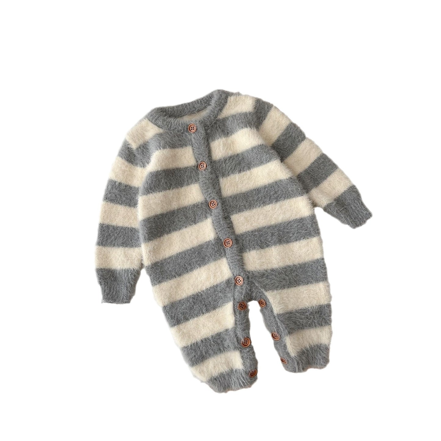 Baby Jumpsuit Baby Mink Fur Striped Romper