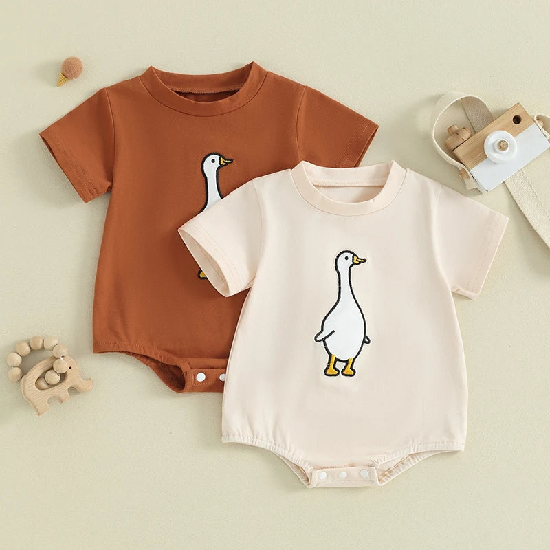 Simple Cartoon Goose Romper