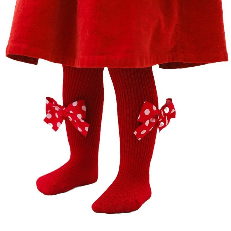 Bowknot Red Tights