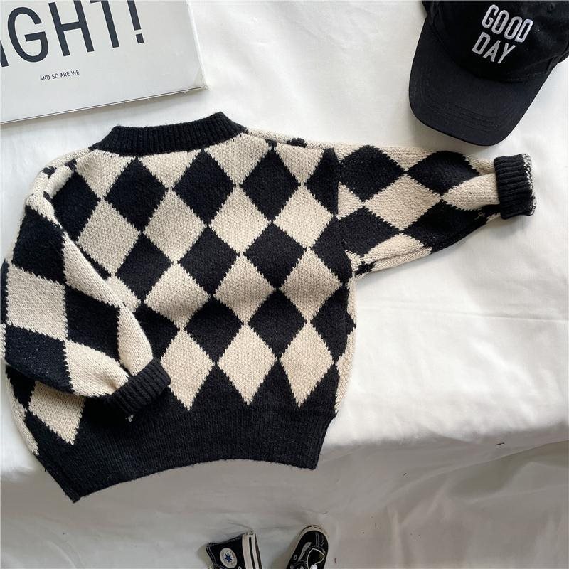 Korean-style Loose Rhombus Sweater