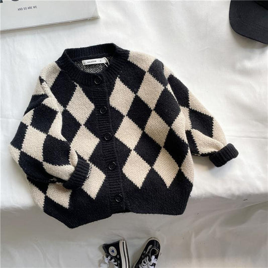 Korean-style Loose Rhombus Sweater