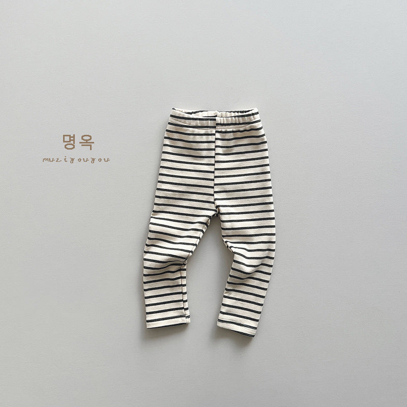 Children's Leggings Baby Striped Skinny Pants