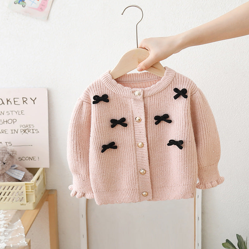 Bow Cardigan Knitted Sweater