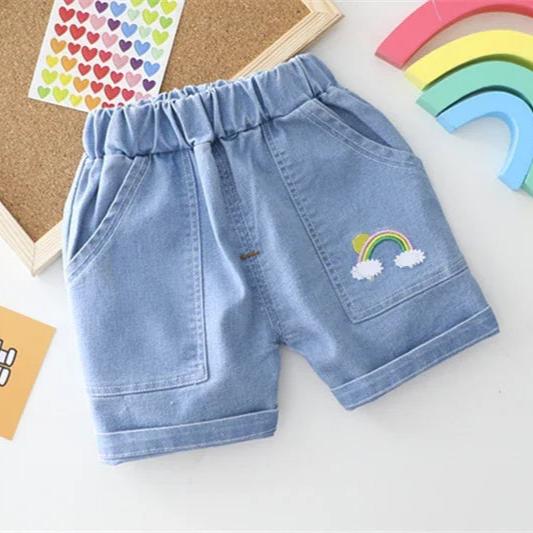 Denim Rainbow Tees & Pants Set