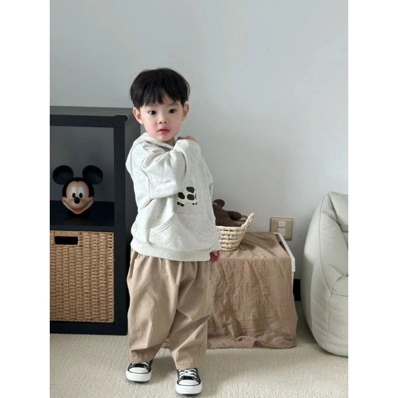 Boys' Casual Long-sleeved Button Cardigan Jacket