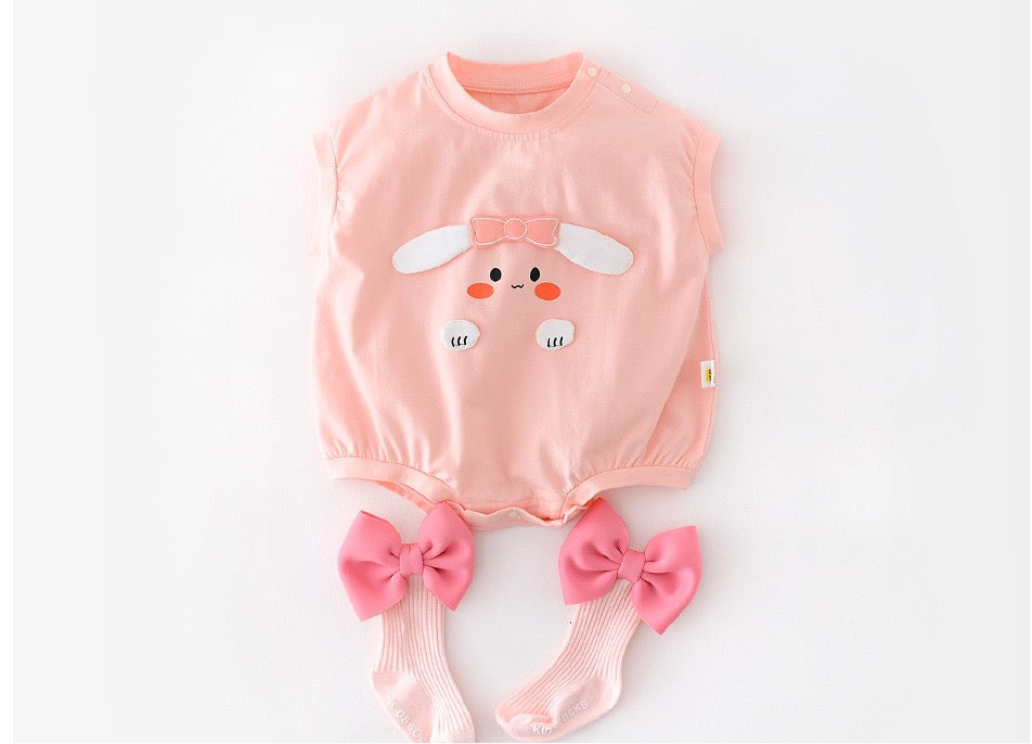 Bunny Bliss Baby Romper – Soft Pink Edition 🐰💕