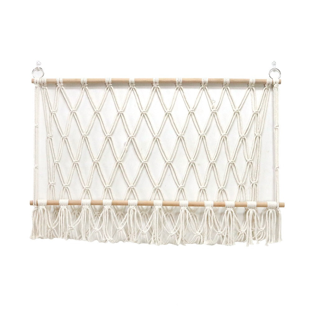 Creative wall decoration cotton rope woven mesh bag toy hammock storage tapestry